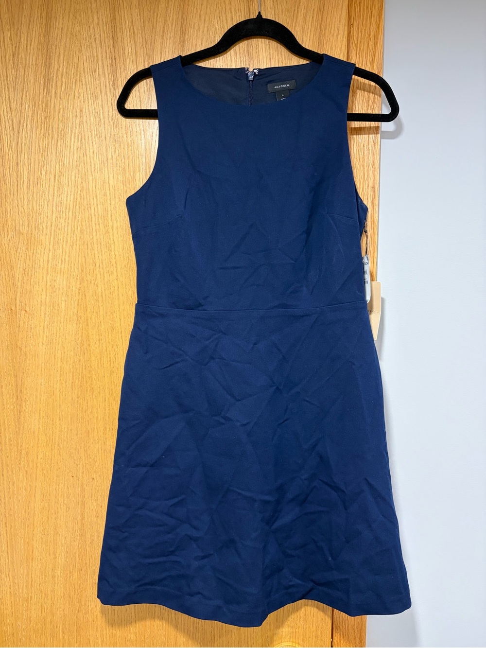 Halogen Sleeveless Navy Blue A-Line Dress - Size Small
